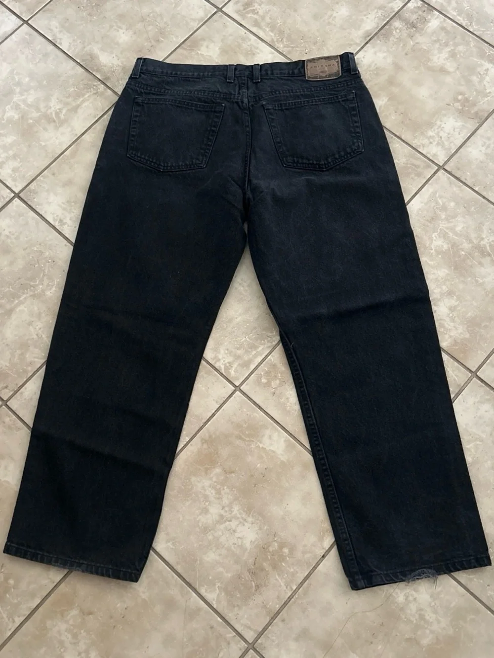 Men's VTG Arizona Loose Fit Denim Black Jeans With a Button Fly Sz 40/30